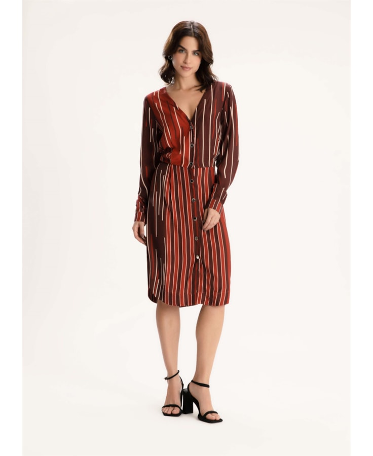 Vestido Visco Stripes Estampado