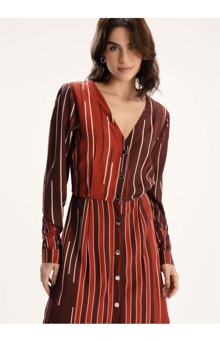 Vestido Visco Stripes Estampado