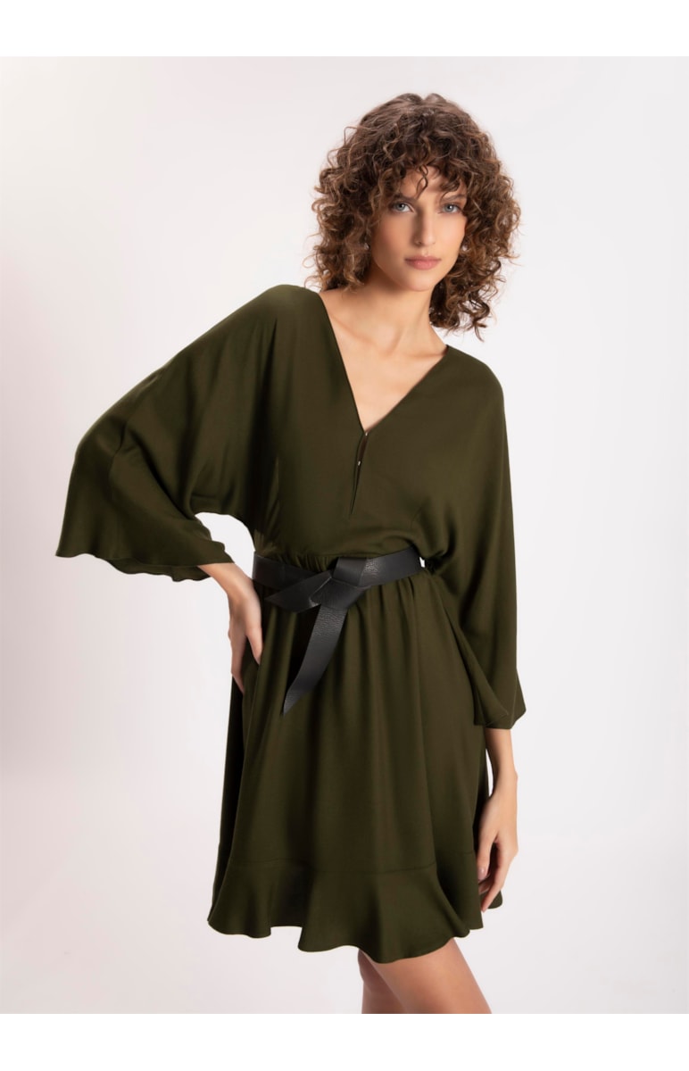 Vestido Viscose Berlim Musgo