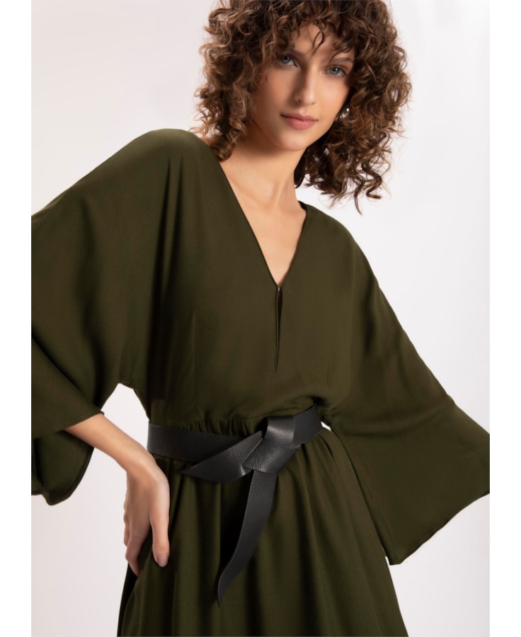 Vestido Viscose Berlim Musgo