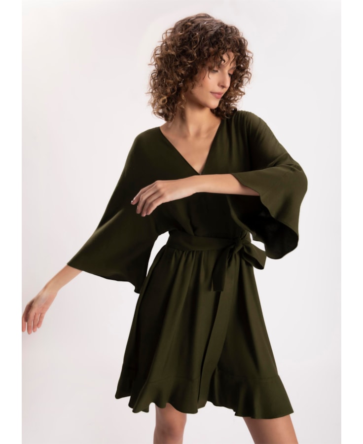 Vestido Viscose Berlim Musgo
