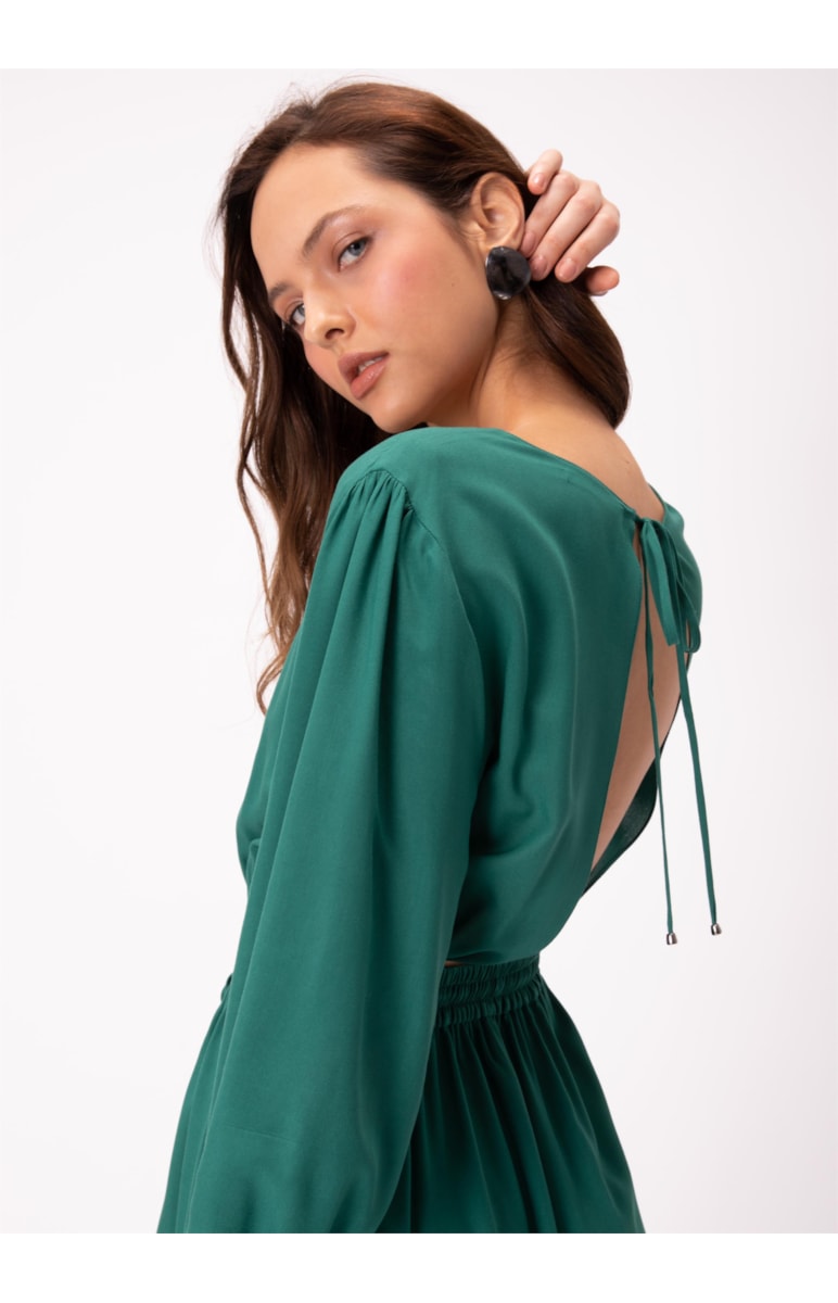 Vestido Viscose Essential Midi Ajuste Ci Petroleo