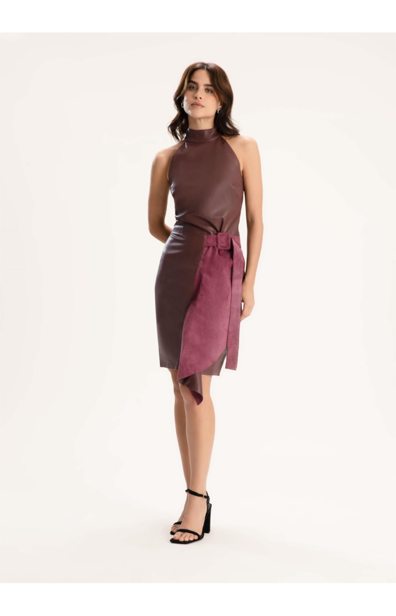 Vestido Wrap Bordeaux