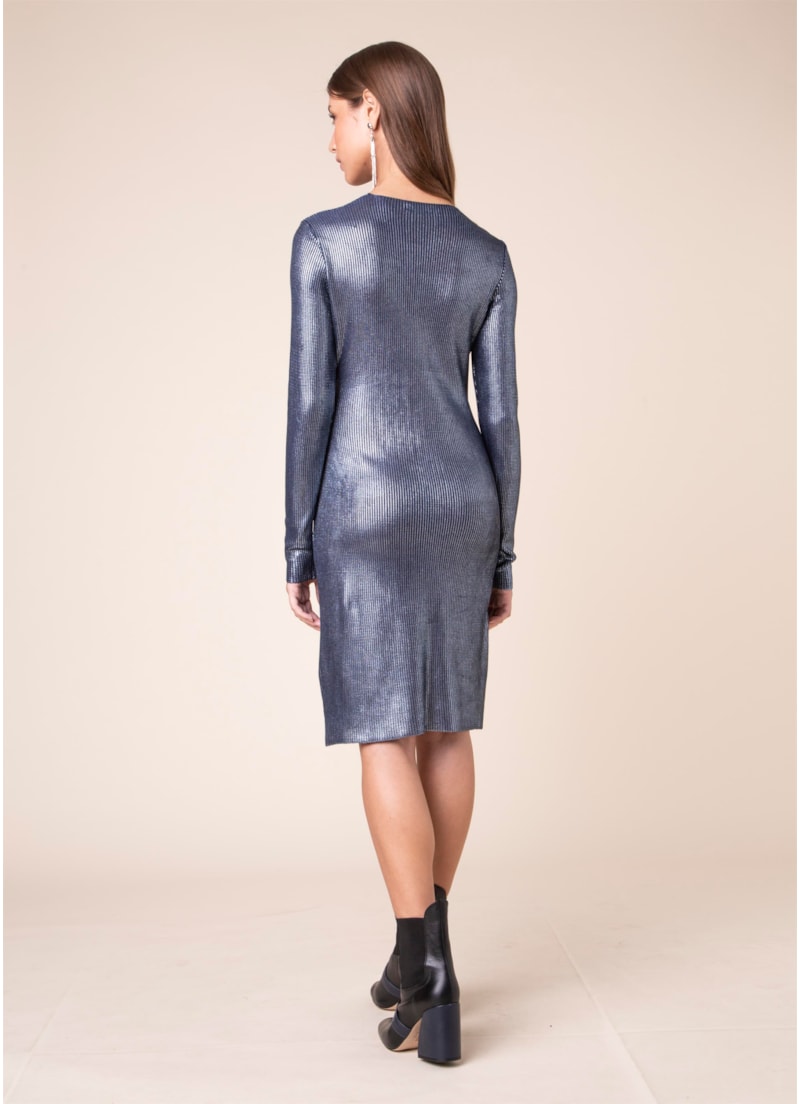 Vestido Wrap Brilho Petroleo