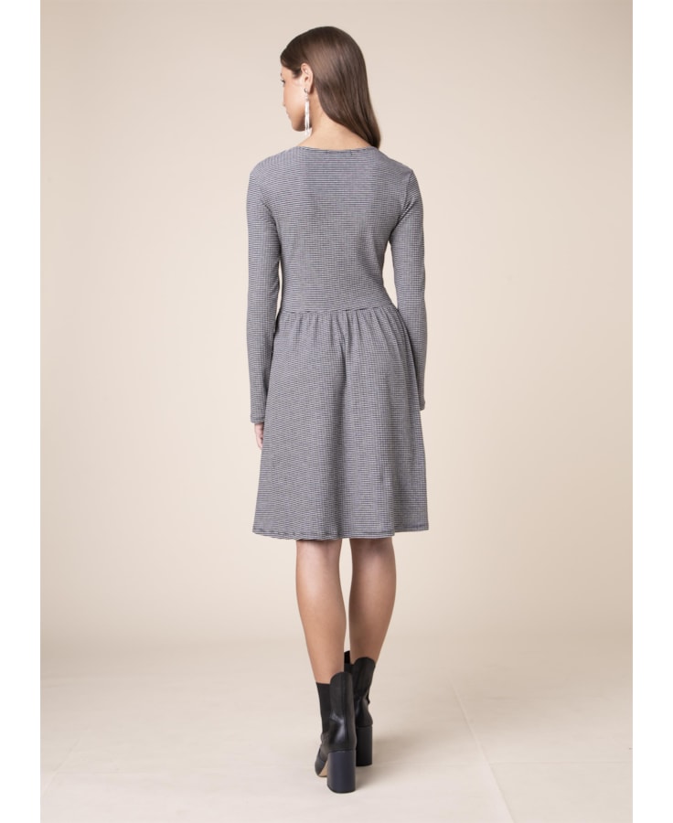 Vestido Wrap Waffle Cinza Mescla