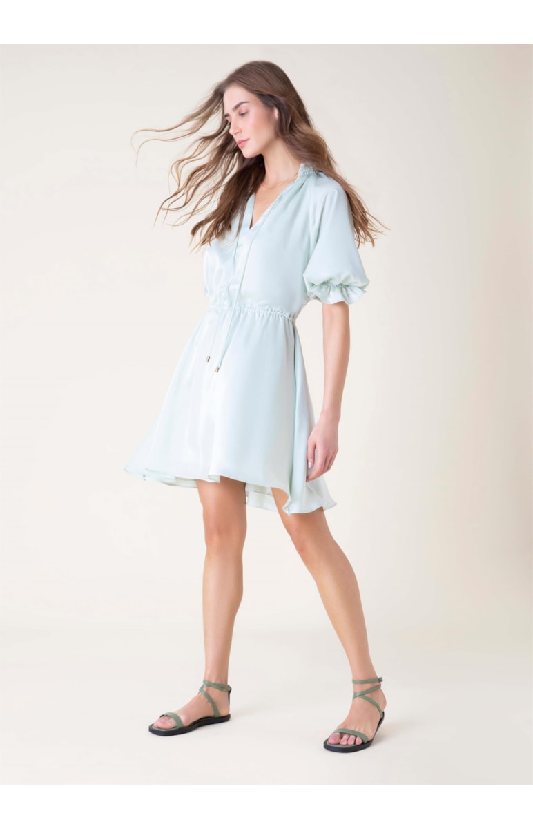 Vestido z Lastex Verde Claro