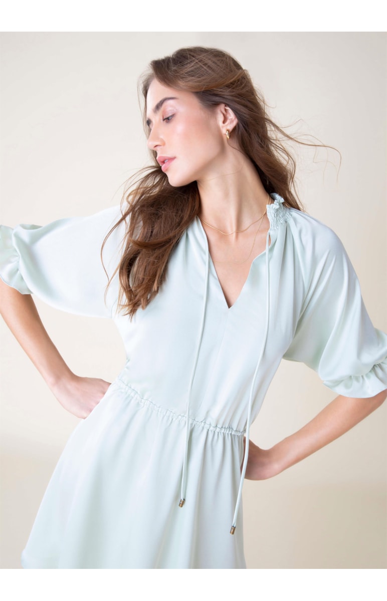 Vestido z Lastex Verde Claro