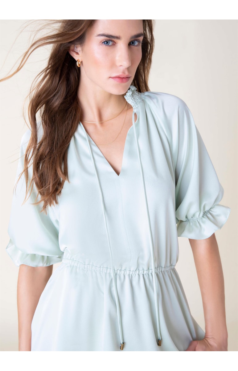 Vestido z Lastex Verde Claro